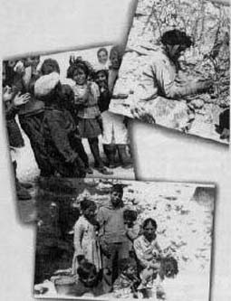 Algunas imágenes de la infancia y juventud que D. Antonio Gallego encontró en la zona de "Las Cuevas"